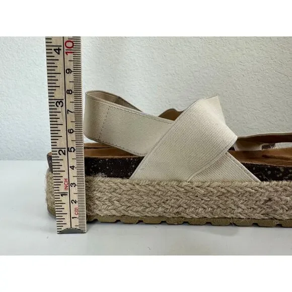 Women's Wanted Beige Strappy Platform Espadrille Sandal 8 - Picture 2 of 9